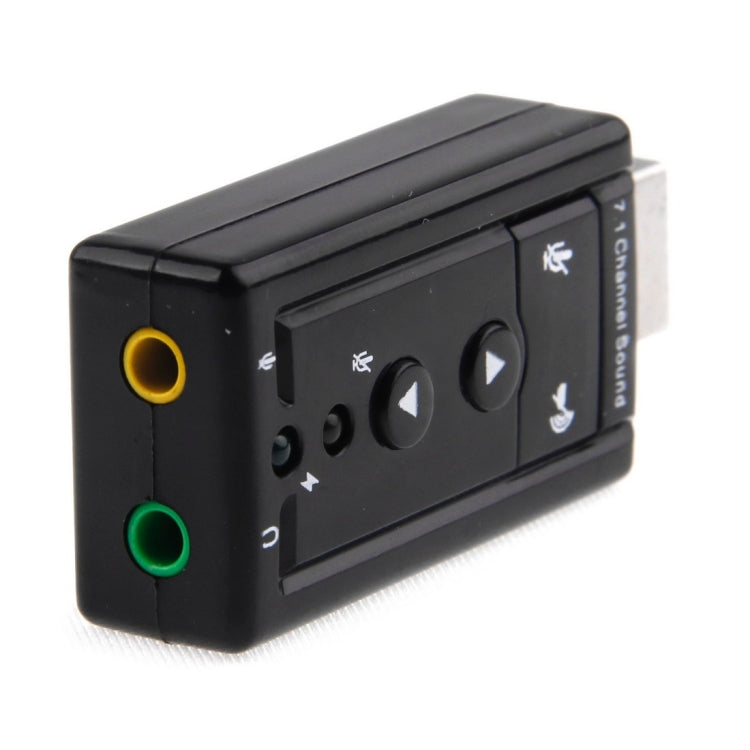외장 USB 2.0 7.1 채널 3D 가상 오디오 사운드 카드 어댑터, 플라스틱 7.1 채널 블랙