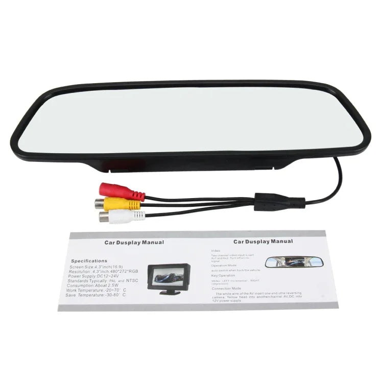 4.3 inch 480*272 Rear View TFT-LCD Color Car Monitor, Support Reverse Automatic Screen Function, 4.3 inch 480*272