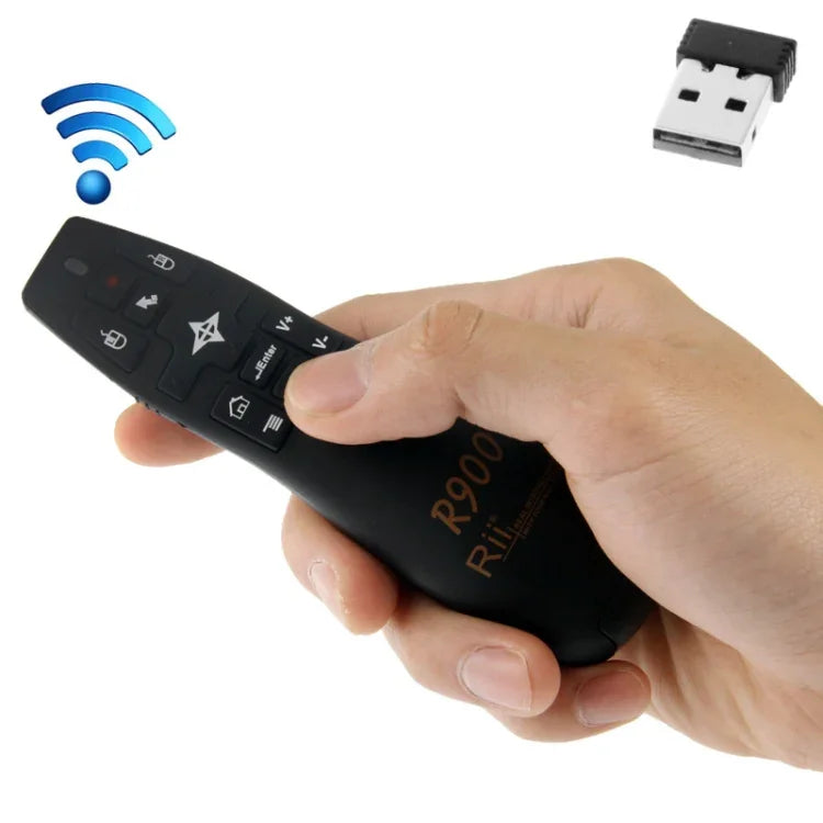 2.4G 무선 프레젠터 레이저 포인터 플라이 마우스 Rii 프로페셔널 에어 마우스 R900 HTPC / 안드로이드 TV 박스 / PS3 / XBOX360 / 태블릿 PC용 (K14 R900), K14 R900