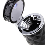 Diamond Facets Car Ashtray with LED Light, with LED Light(Dark Red), with LED Light(Black), with LED Light(White)