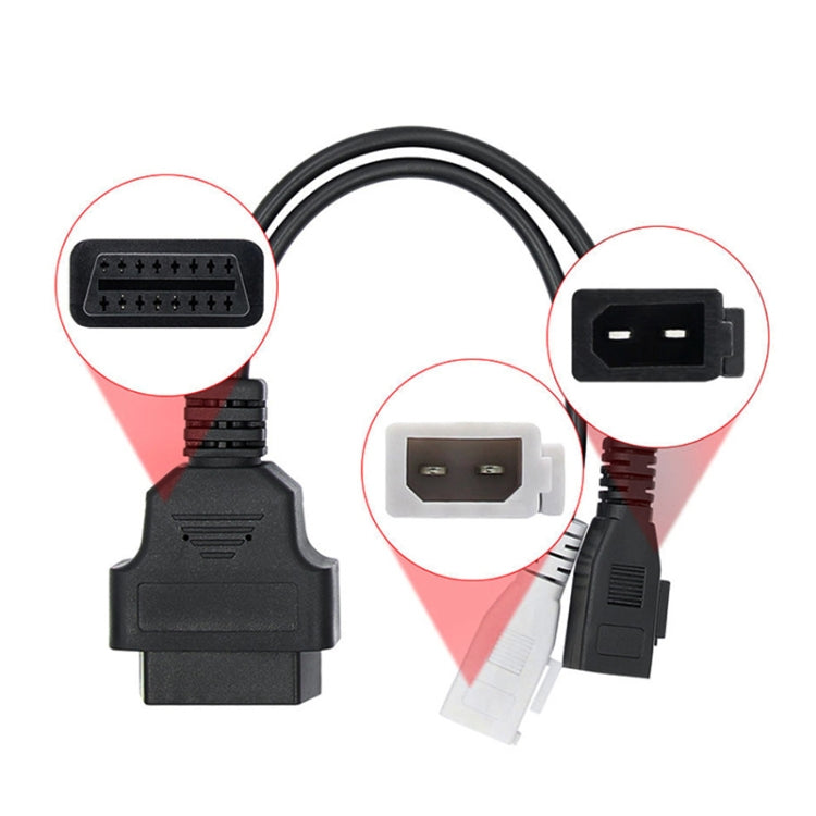 2 x 2 Pin to 16 Pin OBDII Diagnostic Cable for Audi, 2 x 2 Pin to 16 Pin