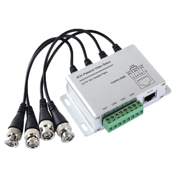 4채널 UTP 수동 비디오 발룬, 꼬임쌍을 통한 CCTV, 4채널 UTP
