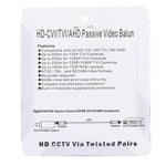2개입 202E-HD CVI/TVI/AHD 1채널 수동 비디오 발룬 동축 어댑터, 202E-HD