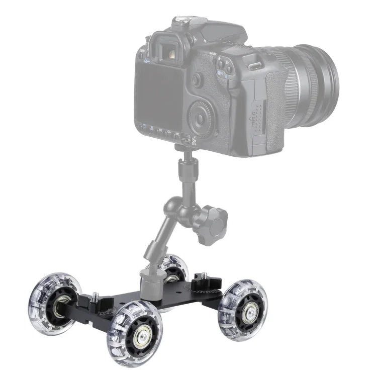 DSLR 카메라용 플로어 테이블 비디오 슬라이더 트랙 돌리 카, 블랙