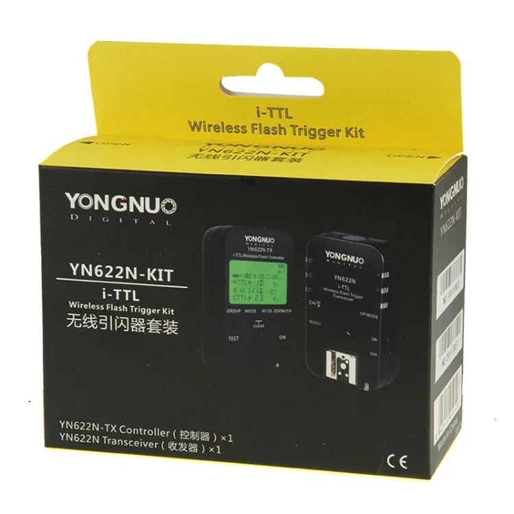 YONGNUO YN622N-KIT i-TTL 무선 플래시 트리거 컨트롤러 + 트랜시버 키트 Nikon 카메라용, Nikon용
