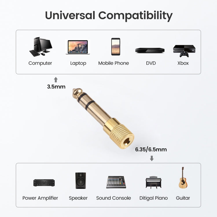 6.35mm 수컷에서 3.5mm 암컷 오디오 잭 어댑터 (10개 한 팩, 가격은 10개 기준), 6.35mm 수컷에서 3.5mm 암컷