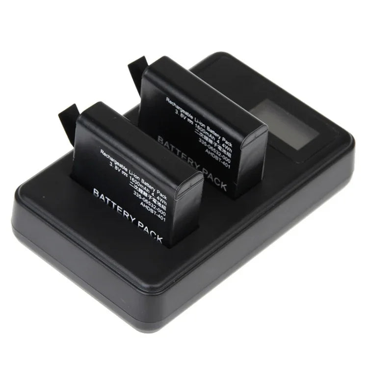 LCD Screen Dual Batteries Charger for GoPro HERO4 (AHDBT-401), Displays Charging Capacity (GP258-C), For GoPro HERO4