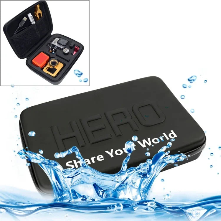 GoPro, Insta360, DJI 및 기타 액션 카메라 액세서리용 충격 방수 휴대용 여행 케이스, 사이즈: 22cm x 16cm x 7cm, 사이즈: 22cm x 16cm x 7cm
