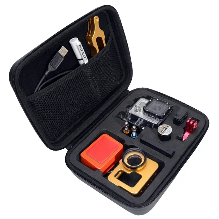 GoPro, Insta360, DJI 및 기타 액션 카메라 액세서리용 충격 방수 휴대용 여행 케이스, 사이즈: 22cm x 16cm x 7cm, 사이즈: 22cm x 16cm x 7cm