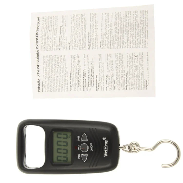 50kg x 10g LCD 전자 여행용 수하물 후크 무게 저울 (WH-A17), WH-A17