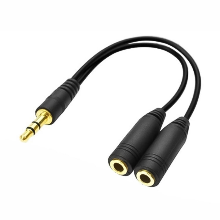 3.5mm 수-듀얼 3.5mm 암 이어폰 분배기 어댑터, 길이: 약 25cm, 3.5mm 수-2 x 3.5mm 암