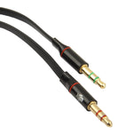 3.5mm 잭 수컷 to 3.5mm 암컷 오디오 케이블 어댑터, 총 길이: 13cm, 검정