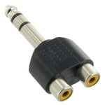 6.35mm 수컷 to 2 RCA 스테레오 헤드폰 잭 어댑터, 6.35mm to 2 RCA 암컷