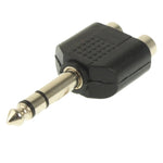 6.35mm 수컷 to 2 RCA 스테레오 헤드폰 잭 어댑터, 6.35mm to 2 RCA 암컷