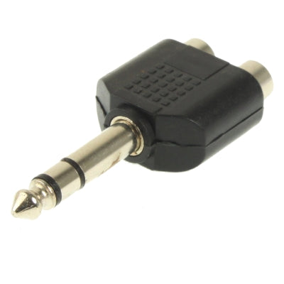6.35mm 수컷 to 2 RCA 스테레오 헤드폰 잭 어댑터, 6.35mm to 2 RCA 암컷