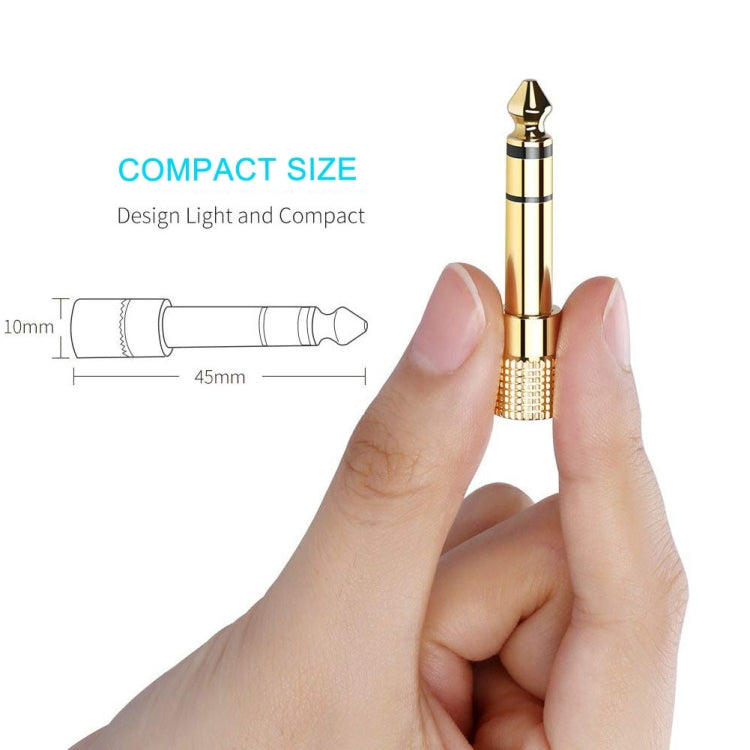 금도금 6.35mm 수컷 to 3.5mm 스테레오 잭 어댑터 소켓 어댑터, 6.35 수컷 to 3.5mm 암컷