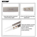 BEST BST-72-MZ 302 스테인리스 스틸 고온 저항 세라믹 팁 핀셋, BST-72-MZ