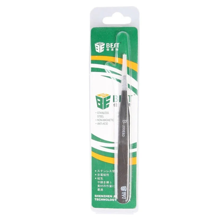BEST BST-200ESD 202 스테인리스 스틸 정전기 방지 팁 핀셋, BST-200ESD