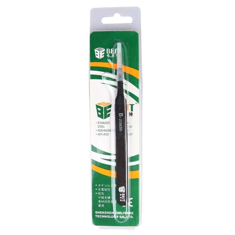 BEST BST-203ESD 202 스테인리스 스틸 정전기 방지 팁 핀셋, BST-203ESD