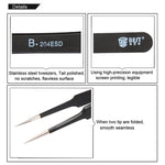 BEST BST-204ESD 202 스테인리스 스틸 정전기 방지 팁 핀셋, BST-204ESD
