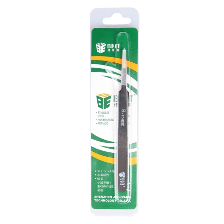 BEST BST-204ESD 202 스테인리스 스틸 정전기 방지 팁 핀셋, BST-204ESD