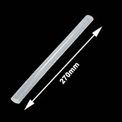 10개 실용 투명 흰색 핫멜트 글루 스틱, 크기: 270 x 11mm (1팩에 10개, 가격은 10개 기준), 270 x 11mm
