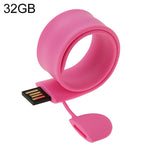 실리콘 팔찌 USB 플래시 디스크 32GB 메모리, 32GB, 32GB (주황), 32GB (분홍), 32GB (보라)