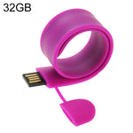 실리콘 팔찌 USB 플래시 디스크 32GB 메모리, 32GB, 32GB (주황), 32GB (분홍), 32GB (보라)