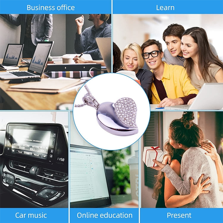 은색 하트 모양 다이아몬드 쥬얼리 USB 플래시 디스크, 발렌타인 데이 선물용, 2GB, 4GB, 8GB, 16GB, 32GB
