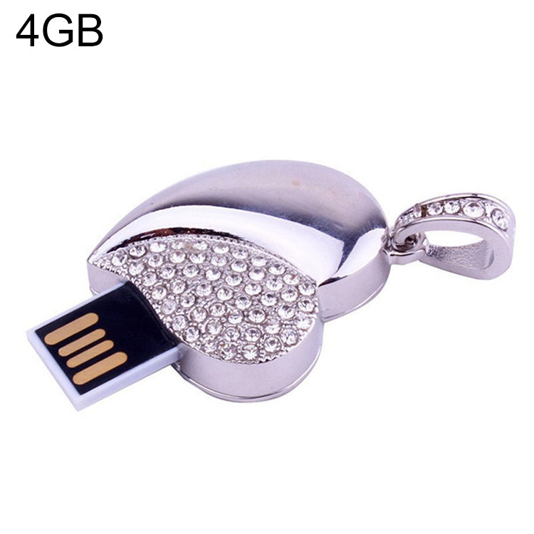 은색 하트 모양 다이아몬드 쥬얼리 USB 플래시 디스크, 발렌타인 데이 선물용, 2GB, 4GB, 8GB, 16GB, 32GB