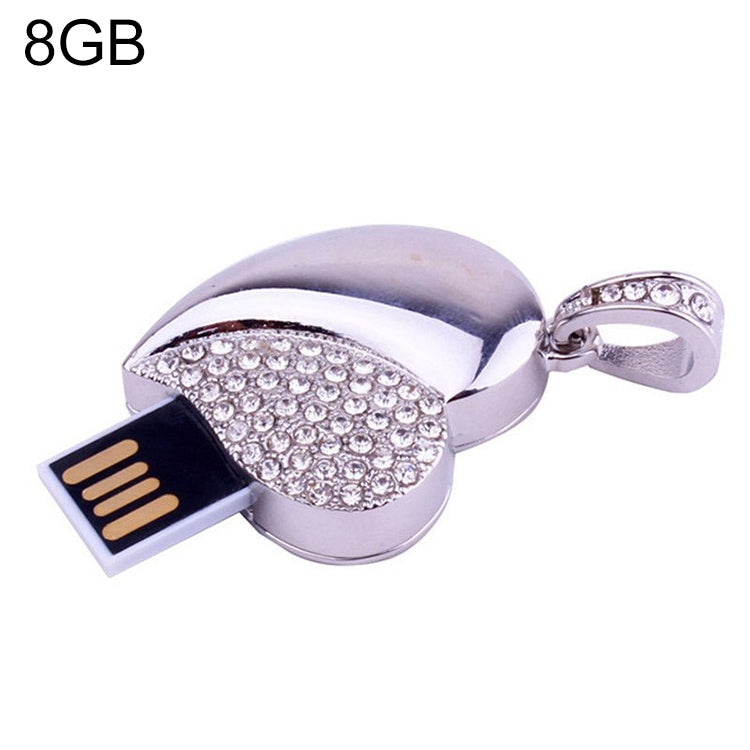 은색 하트 모양 다이아몬드 쥬얼리 USB 플래시 디스크, 발렌타인 데이 선물용, 2GB, 4GB, 8GB, 16GB, 32GB