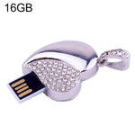 은색 하트 모양 다이아몬드 쥬얼리 USB 플래시 디스크, 발렌타인 데이 선물용, 2GB, 4GB, 8GB, 16GB, 32GB