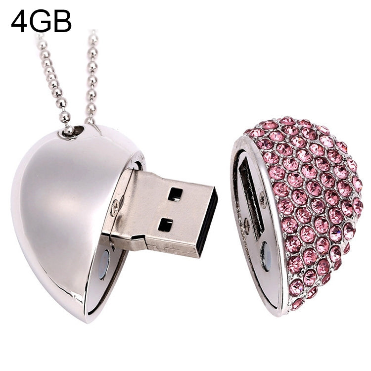 하트 모양 다이아몬드 쥬얼리 USB 플래시 디스크, 발렌타인 데이 선물용, 2GB, 4GB, 8GB, 16GB