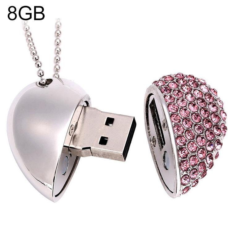 하트 모양 다이아몬드 쥬얼리 USB 플래시 디스크, 발렌타인 데이 선물용, 2GB, 4GB, 8GB, 16GB