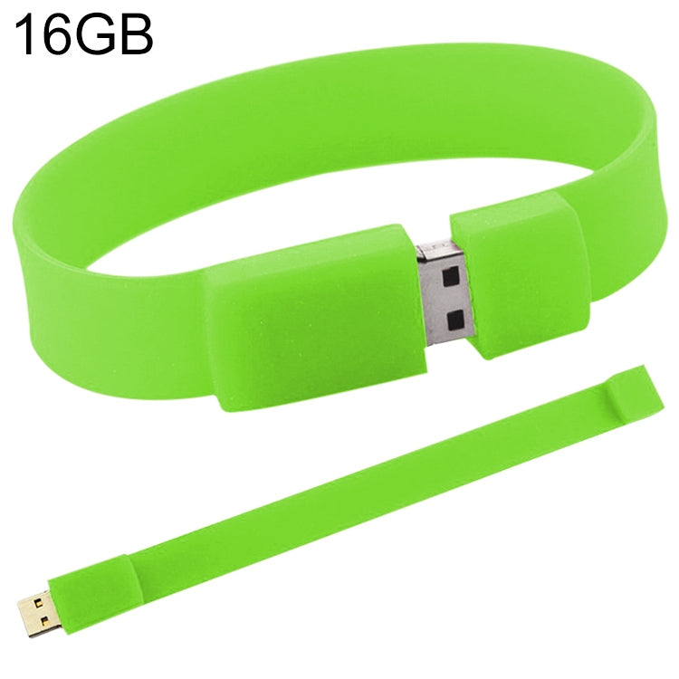 16GB 실리콘 팔찌 USB 2.0 플래시 디스크, 16GB(그린)