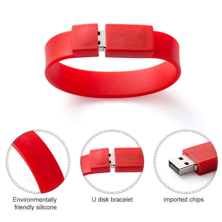 16GB 실리콘 팔찌 USB 2.0 플래시 디스크, 16GB(그린)