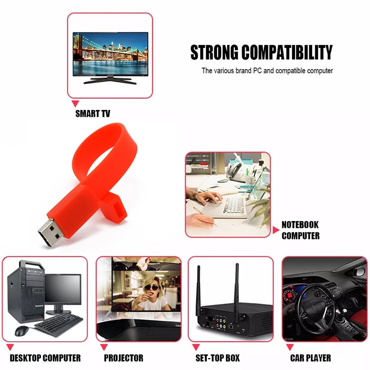 16GB 실리콘 팔찌 USB 2.0 플래시 디스크, 16GB(그린)