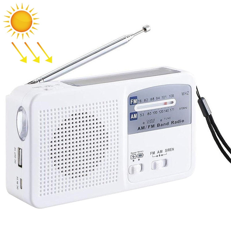 다기능 휴대용 태양광 / 크랭크 다이너모 전원 LED 손전등 AM/FM 라디오 및 휴대폰 충전기 포함, RD369