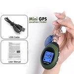 열쇠고리 휴대용 미니 GPS 내비게이션 USB 충전식 위치 찾기 추적기 야외 여행용(녹색), 열쇠고리 추적기