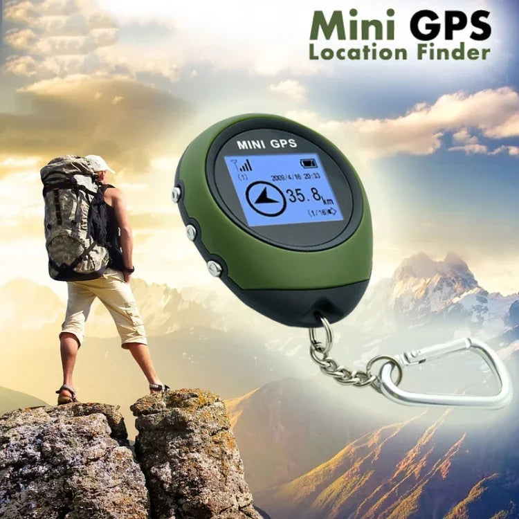 열쇠고리 휴대용 미니 GPS 내비게이션 USB 충전식 위치 찾기 추적기 야외 여행용(녹색), 열쇠고리 추적기