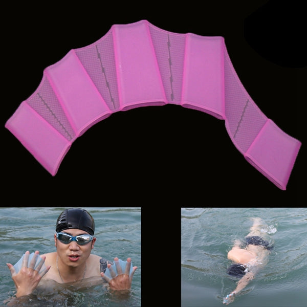 Silicone Swimming Web Fins Hand Flippers Training Gloves, S, Size: S Magenta, Size: S Blue