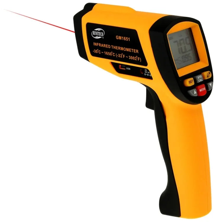 BENETECH GM1651 USB 디지털 디스플레이 온도 건 휴대용 적외선 IR 온도계, 측정 범위: -30~1650도, GM1651
