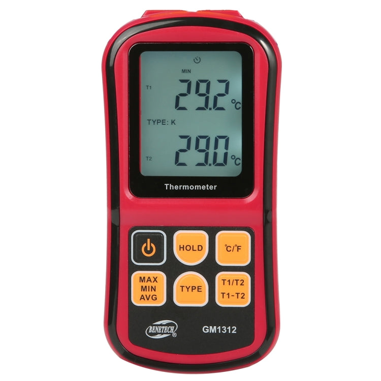 BENETECH GM1312 2.4인치 LCD 화면 열전대 온도계 J,K,T,E,N 및 R 타입 측정, 측정 범위: -50~300도C
