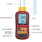 BENETECH GM1312 2.4인치 LCD 화면 열전대 온도계 J,K,T,E,N 및 R 타입 측정, 측정 범위: -50~300도C