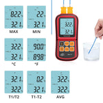 BENETECH GM1312 2.4인치 LCD 화면 열전대 온도계 J,K,T,E,N 및 R 타입 측정, 측정 범위: -50~300도C