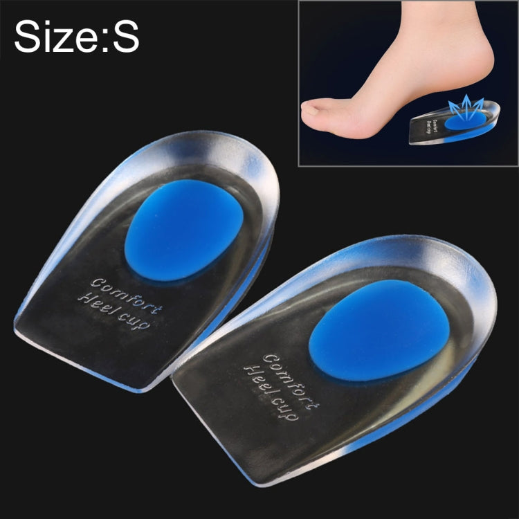 여성용 실리콘 젤 편안한 뒤꿈치 컵 패드 하프 패드, 크기: S, 1쌍, 파란색, 1쌍