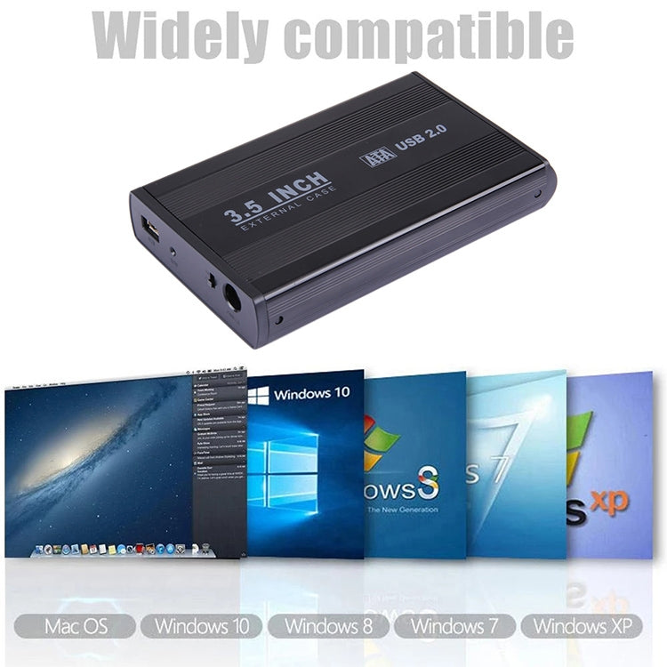 3.5인치 HDD SATA 외장 케이스, USB 2.0 지원, 2.0A 전원 SATA, 1.5A 전원 SATA