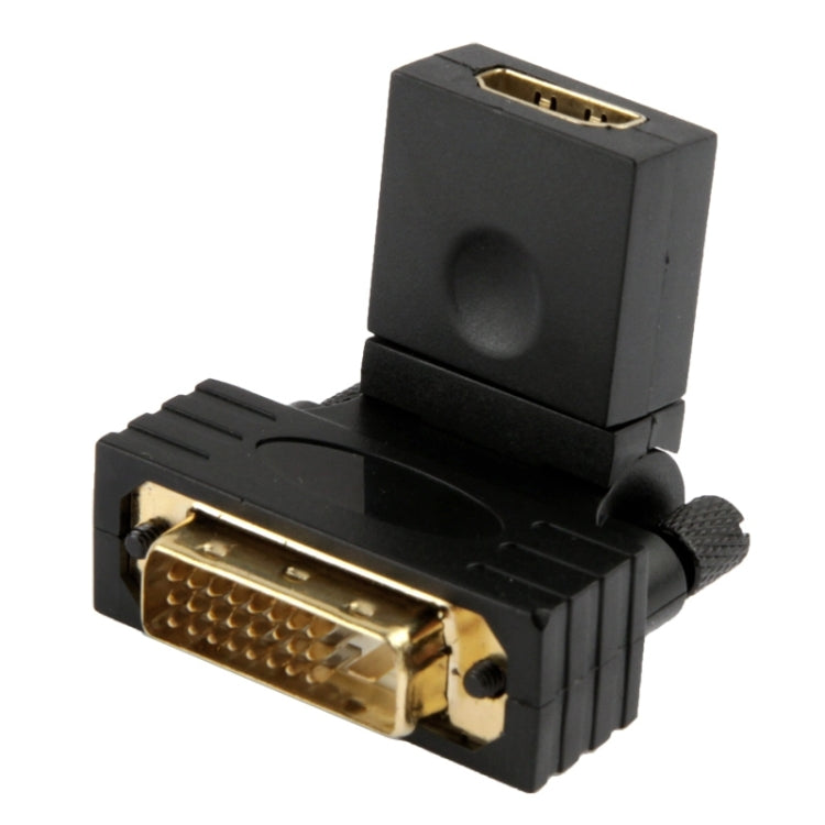 360도 회전 금도금 DVI 24+1 핀 수컷 to 19 핀 HDMI 암컷 어댑터, DVI 24+1핀 수컷 to HDMI 암컷