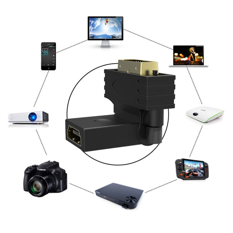 360도 회전 금도금 DVI 24+1 핀 수컷 to 19 핀 HDMI 암컷 어댑터, DVI 24+1핀 수컷 to HDMI 암컷