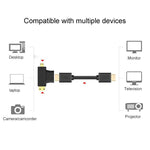 3-in-1 HDMI 암컷 to 미니 HDMI 수컷 + 마이크로 HDMI 수컷 어댑터, HDMI 암컷 to 미니 HDMI+마이크로 HDMI